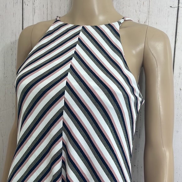 NWT Umgee Striped Tank Top Metallic Stripes Size Small Adjustable straps - Picture 3 of 12